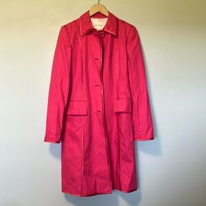 Banana Republic Pink Satin Trim Trench Jacket Coat
